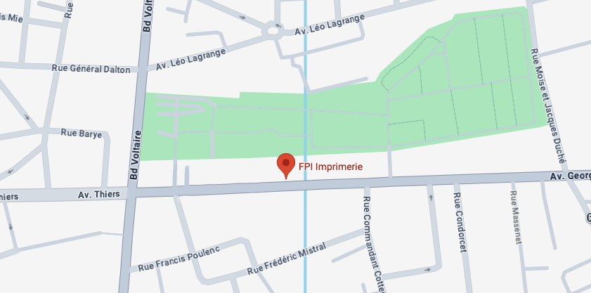 Plan de localisation de FPI Imprimerie à Brive